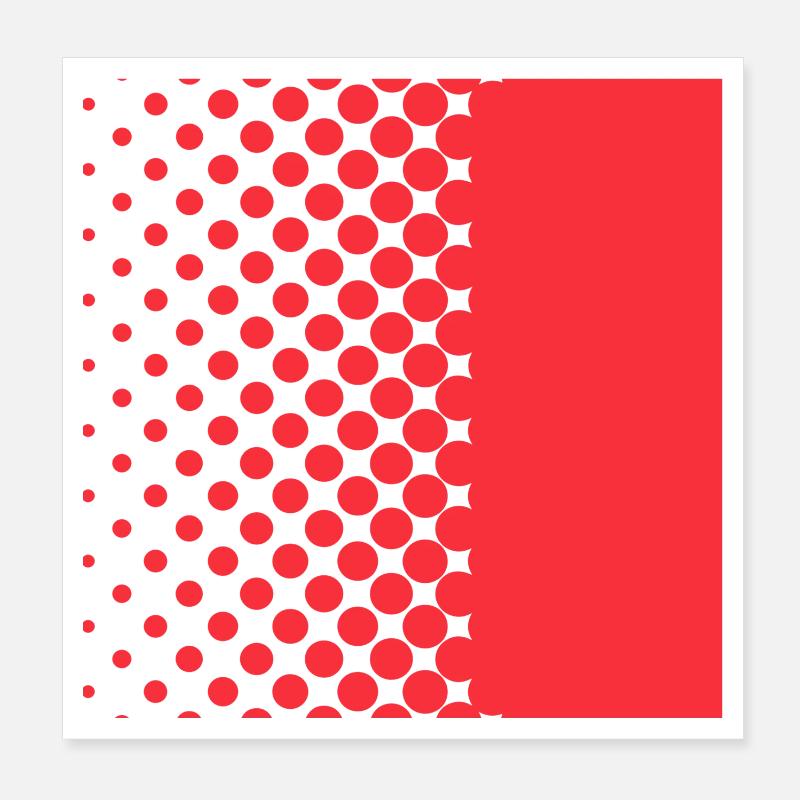 Halftone Gradient Rotes Panel Poster 20x20 cm