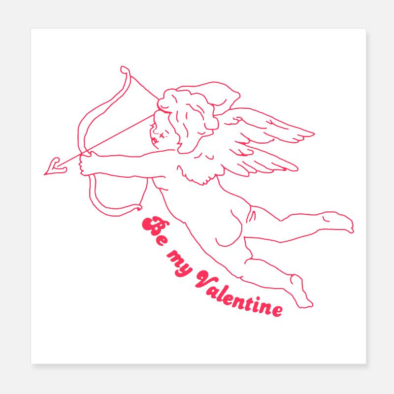 Cupid Cupid with bow and wings Poster 8" x 8" (20x20 cm)
