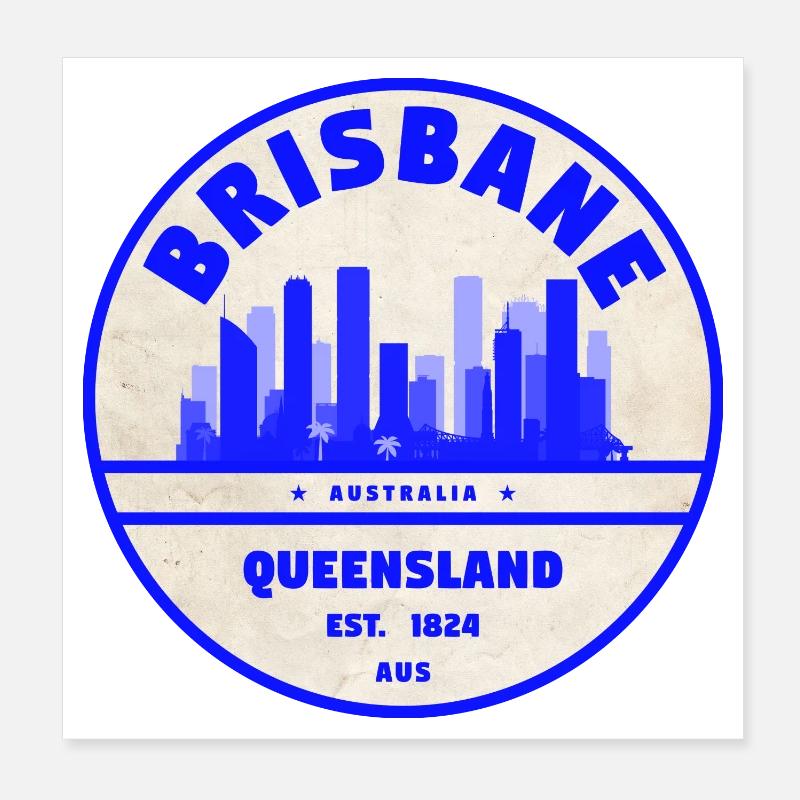 Brisbane - Poster 20 x 20 cm - blanc