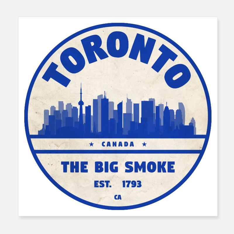 Toronto Vintage Skyline Poster 8" x 8" (20x20 cm)