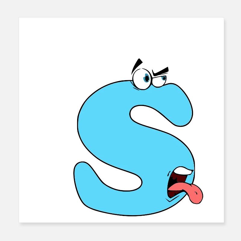 S - Poster 20x20 cm - Weiß