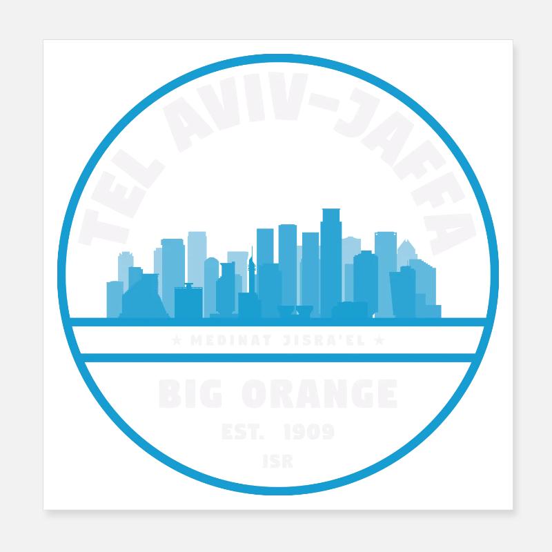 Tel-Aviv Jaffa Grand Orange Skyline Poster 20 x 20 cm