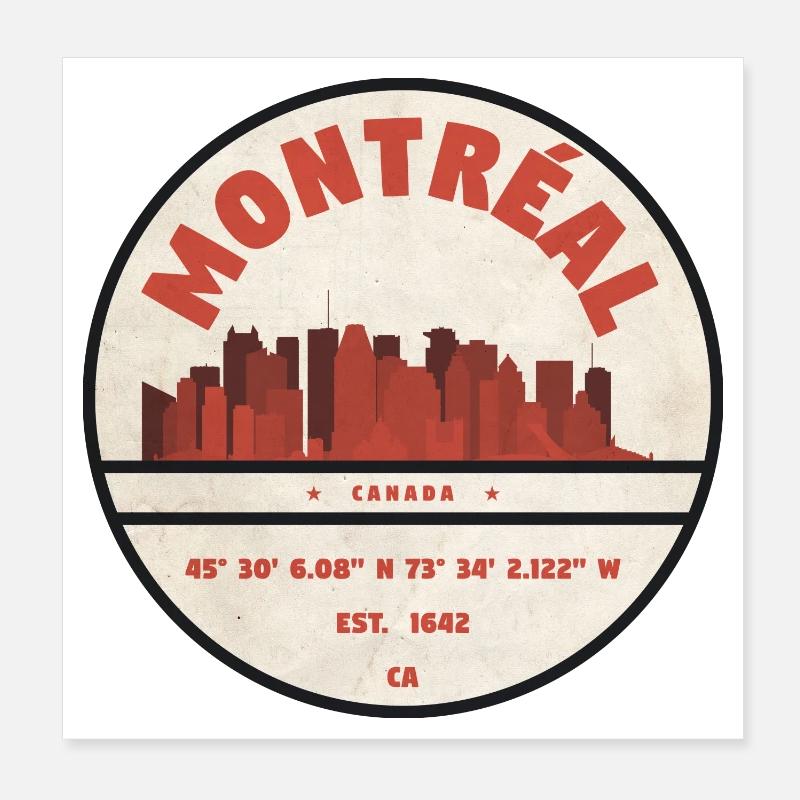 Montreal Stadtbild Vintage Abzeichen Poster 20x20 cm