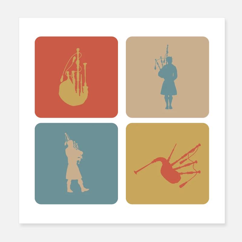 Dudelsack Design Poster 20x20 cm