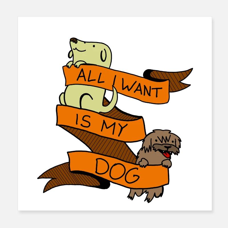 Mon chien est mon seul souhait Poster 20 x 20 cm