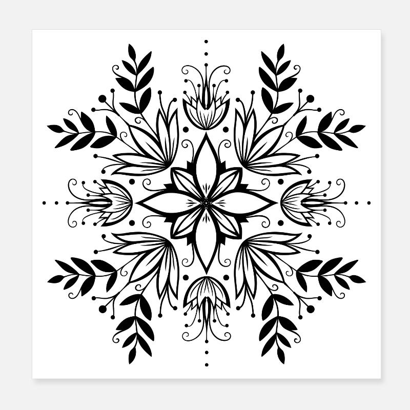 Flower Pattern Cottagecore Aesthetic Poster 8" x 8" (20x20 cm)