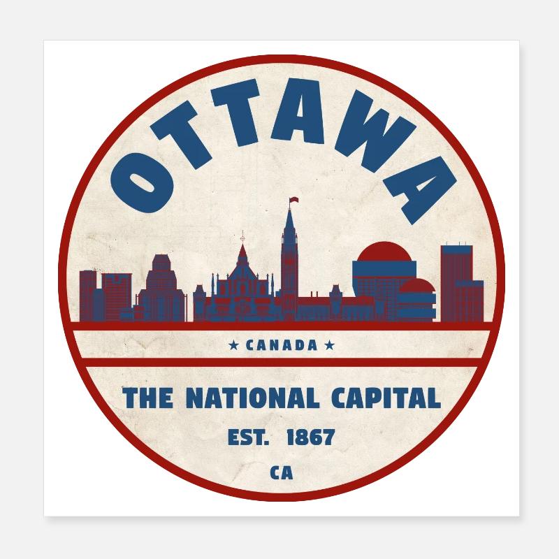 Ottawa Skyline Rétro Poster 20 x 20 cm