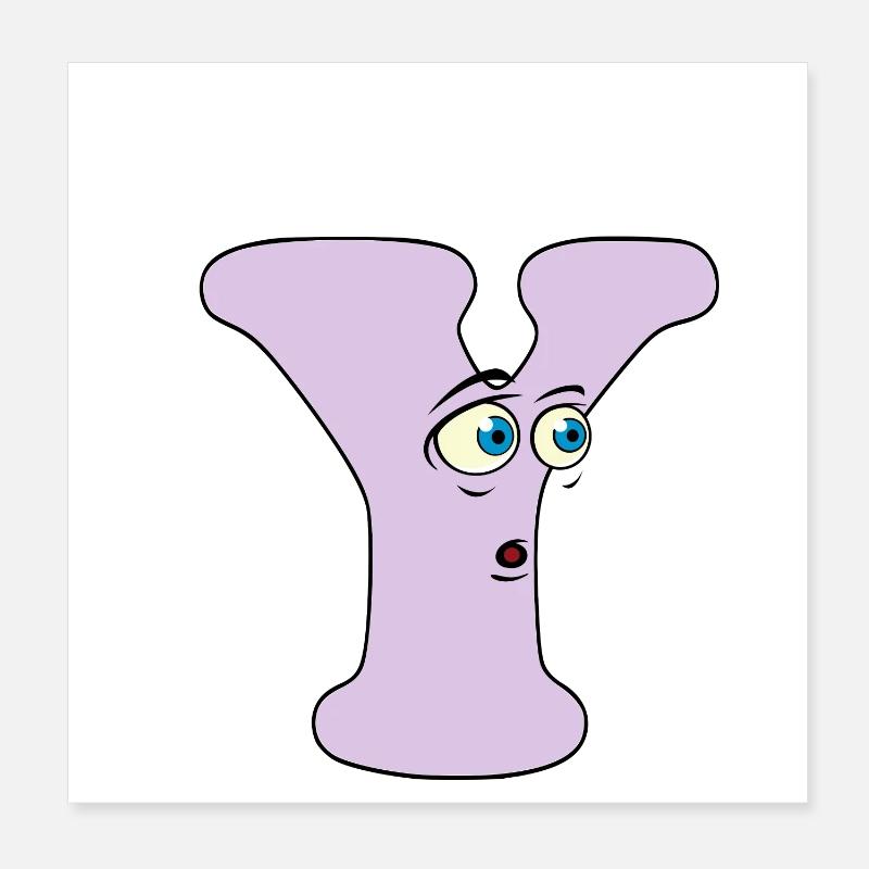 Y - Poster 20x20 cm - Weiß