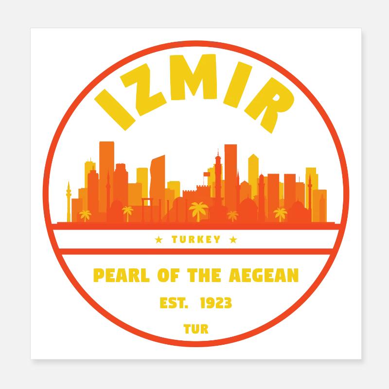 Izmir Skyline Badge – Perle der Ägäis Poster 20x20 cm