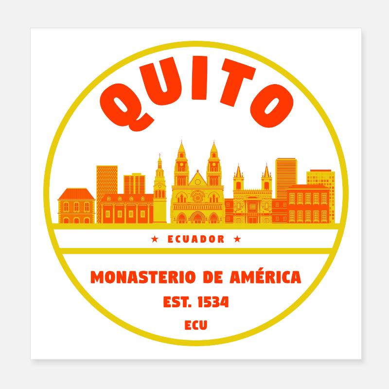 Insigne de la Skyline de Quito Monasterio América Poster 20 x 20 cm