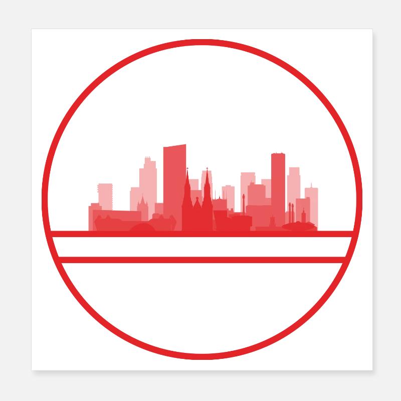 Silhouette du Brabant-Nord d’Eindhoven Poster 20 x 20 cm