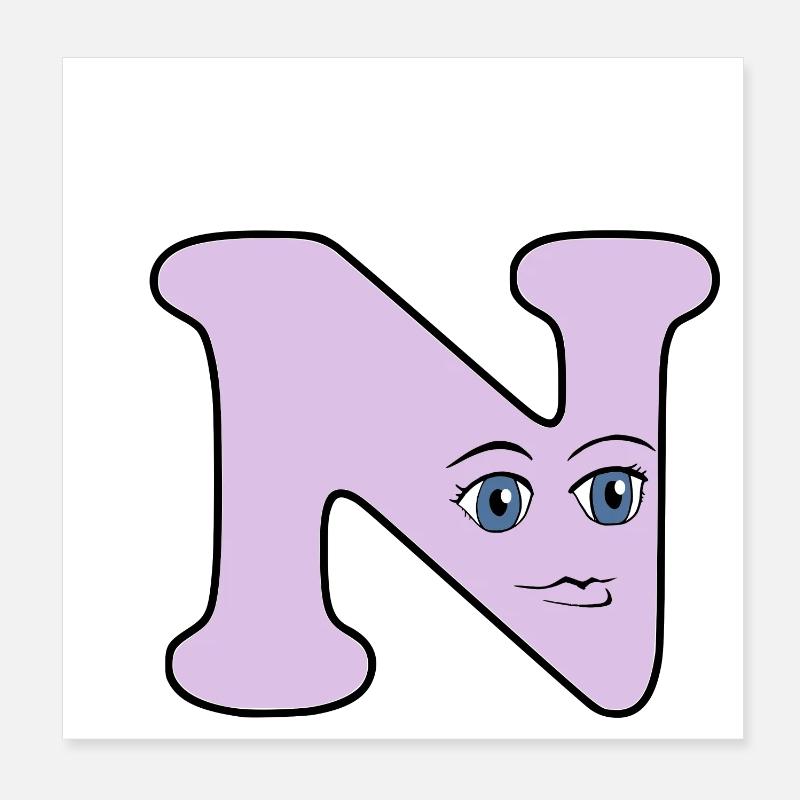 N - Poster 20 x 20 cm - blanc