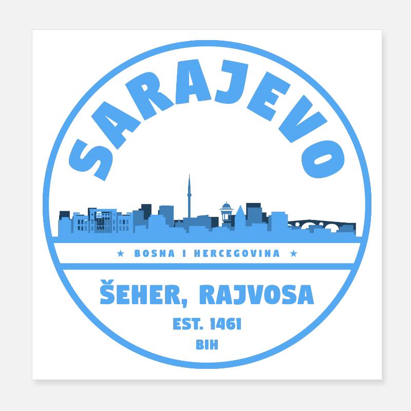 Badge de la ville de Sarajevo - Poster 20 x 20 cm - blanc