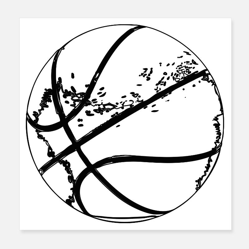 Dessin de basket-ball Poster 20 x 20 cm