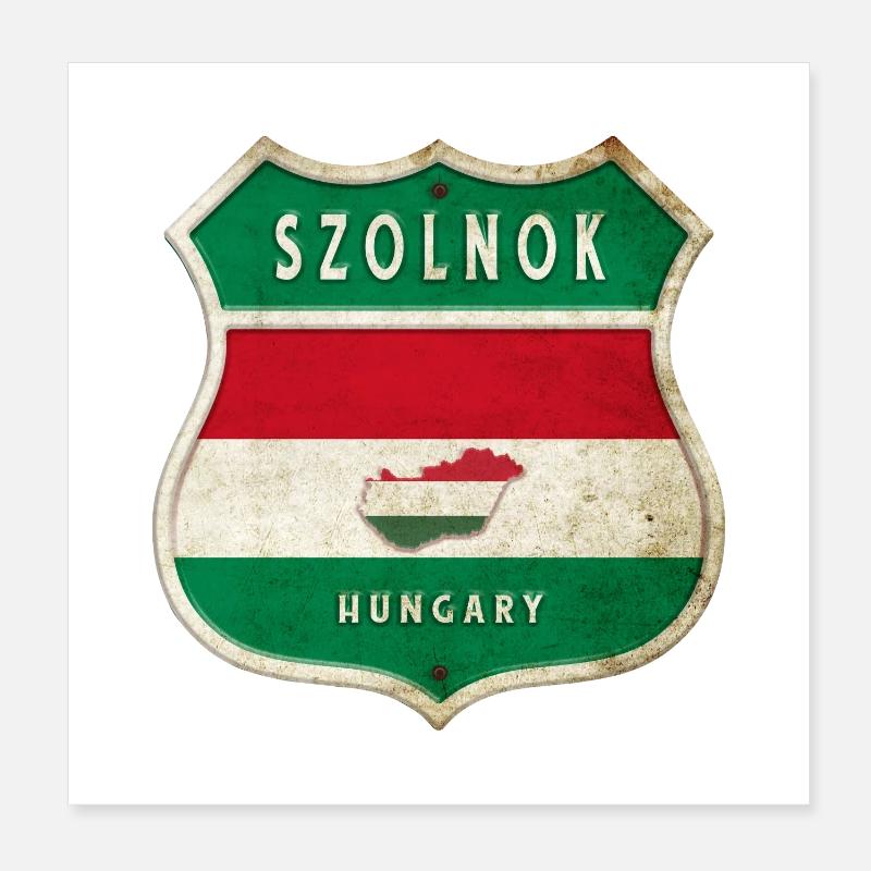 Design du drapeau de Szolnok (Hongrie) Poster 20 x 20 cm