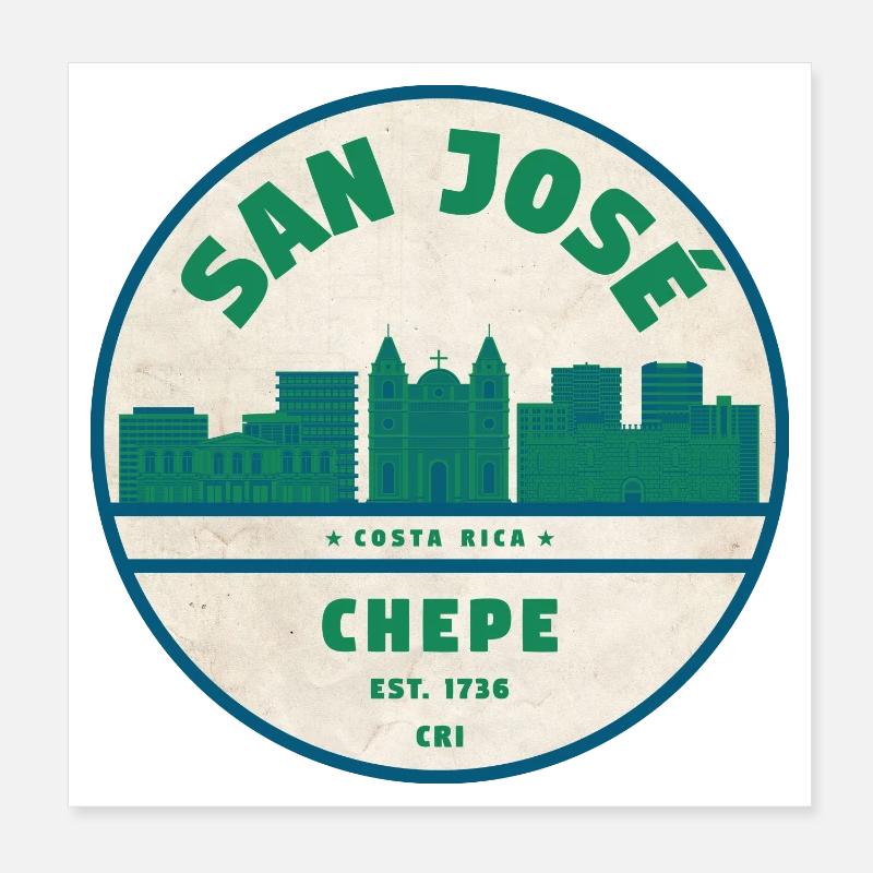 San José Chepe Skyline Poster 20x20 cm