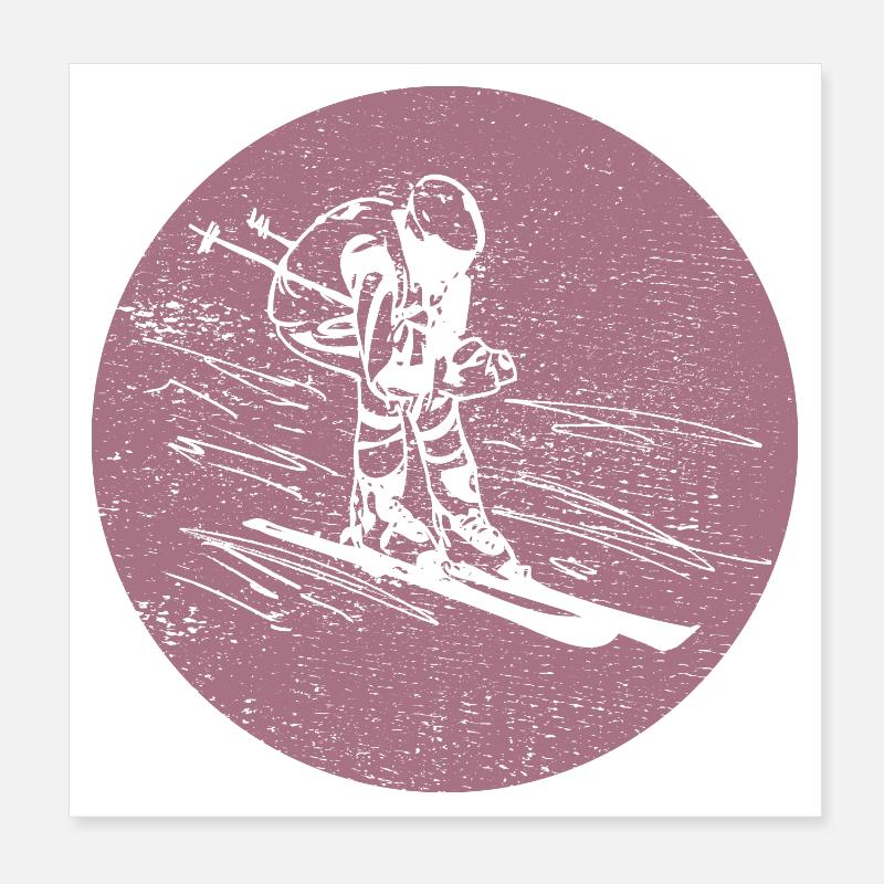 Ski - Vacances au ski et ski rétro Poster 20 x 20 cm