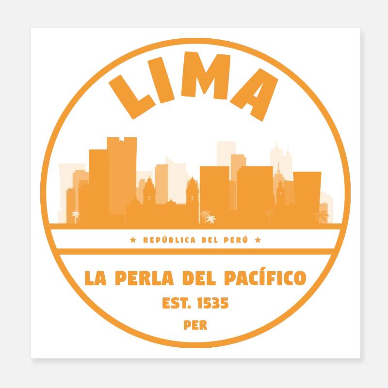 Lima Skyline – La Perla del Pacífico Poster 20 x 20 cm