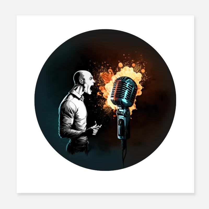 Sänger / Rapper / Moderator Explosion Heavy Metal Poster 20x20 cm
