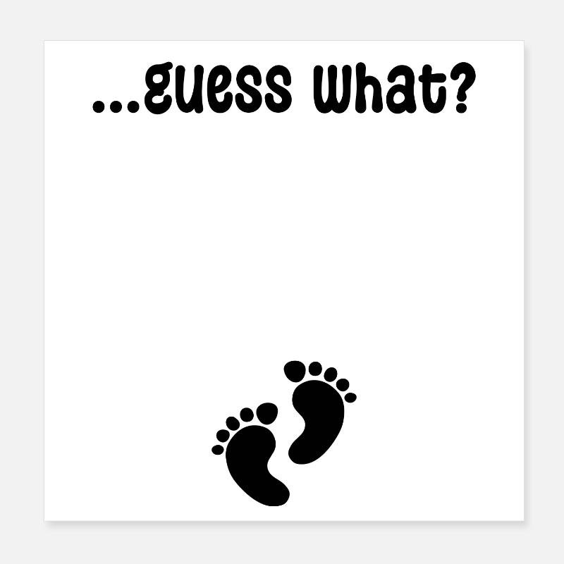 Déclaration de grossesse Pieds de bébé enceinte Maman Poster 20 x 20 cm