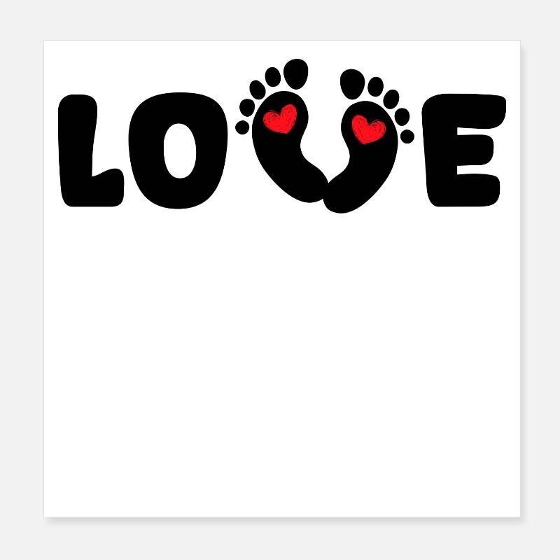 Enceinte Coeur Bébé Pieds Grossesse Mère Poster 20 x 20 cm