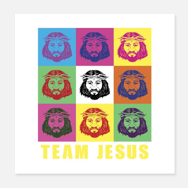 L'équipe Jesus Poster 20 x 20 cm