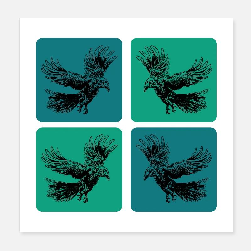 Design de corbeau Poster 20 x 20 cm