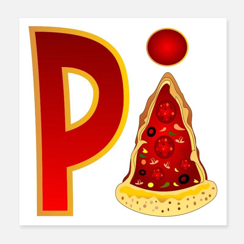 PIZZA MATHÉMATIQUES - PI Poster 20 x 20 cm