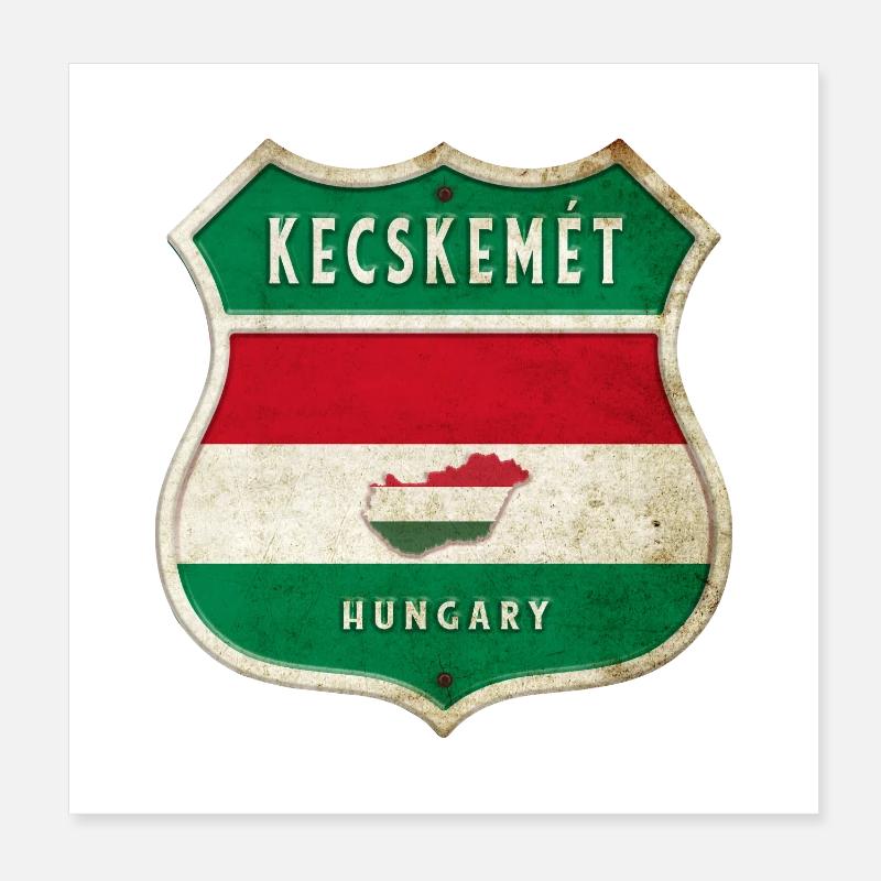 Design du drapeau de la Hongrie à Kecskemét Poster 20 x 20 cm