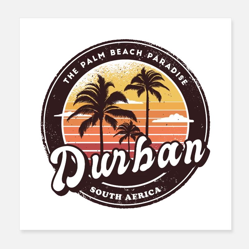 Design de palmier de Durban, Afrique du Sud Poster 20 x 20 cm