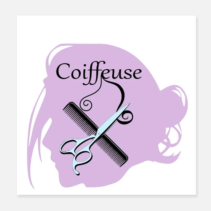 Frisör Poster 20x20 cm