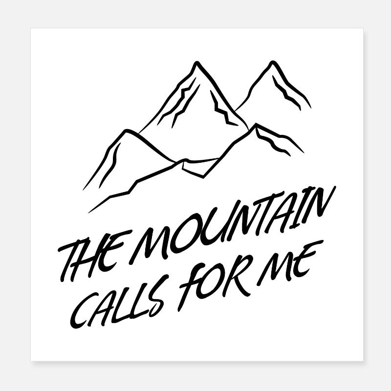 Mountains Mountain Peaks Hikers Hiking Statement Summit Poster 8" x 8" (20x20 cm)