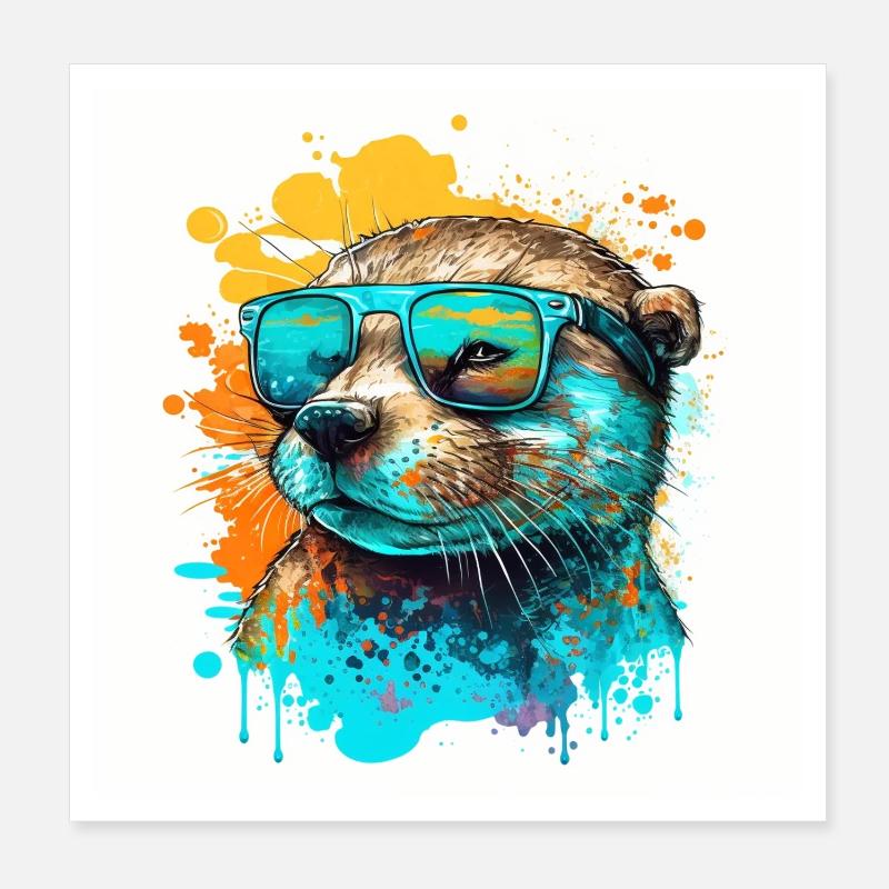 Loutre fraîche Poster 20 x 20 cm