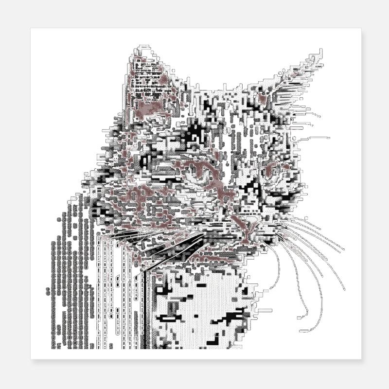 Chat ASCII Poster 20 x 20 cm