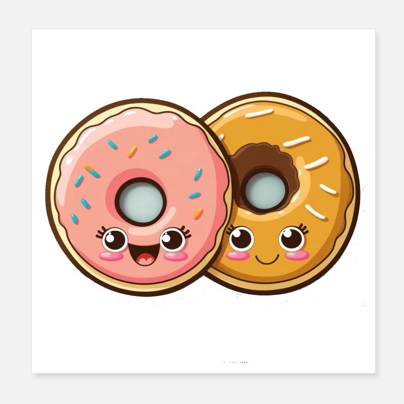 Loving Donuts Poster 8" x 8" (20x20 cm)