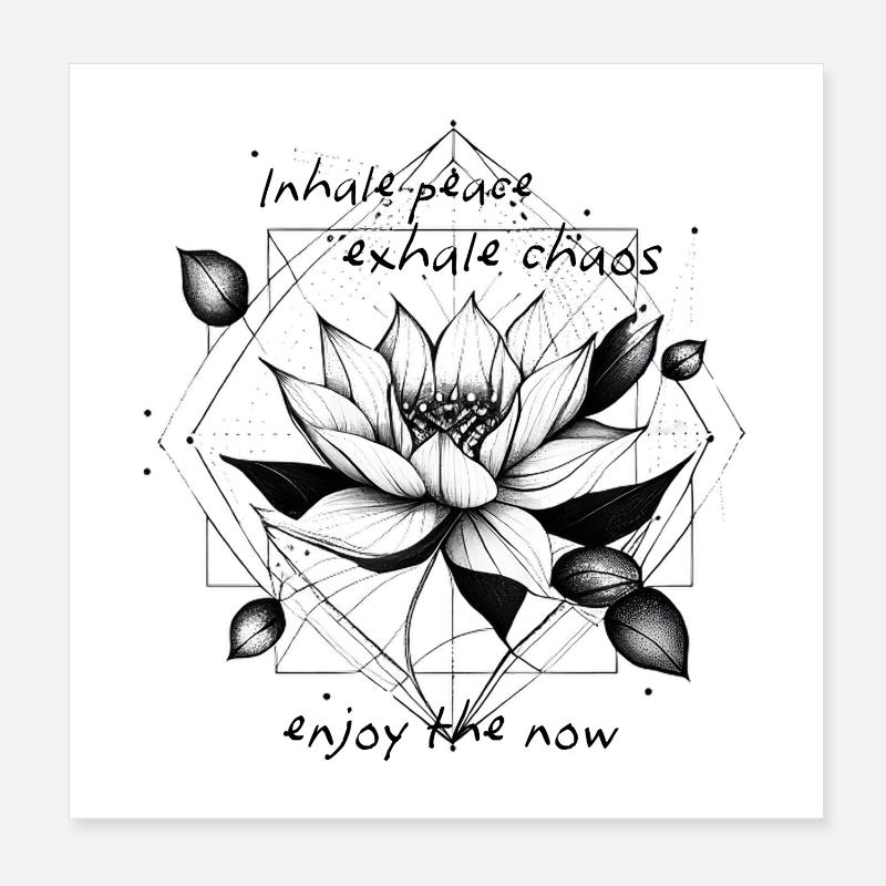Yoga - Poster 20 x 20 cm - blanc