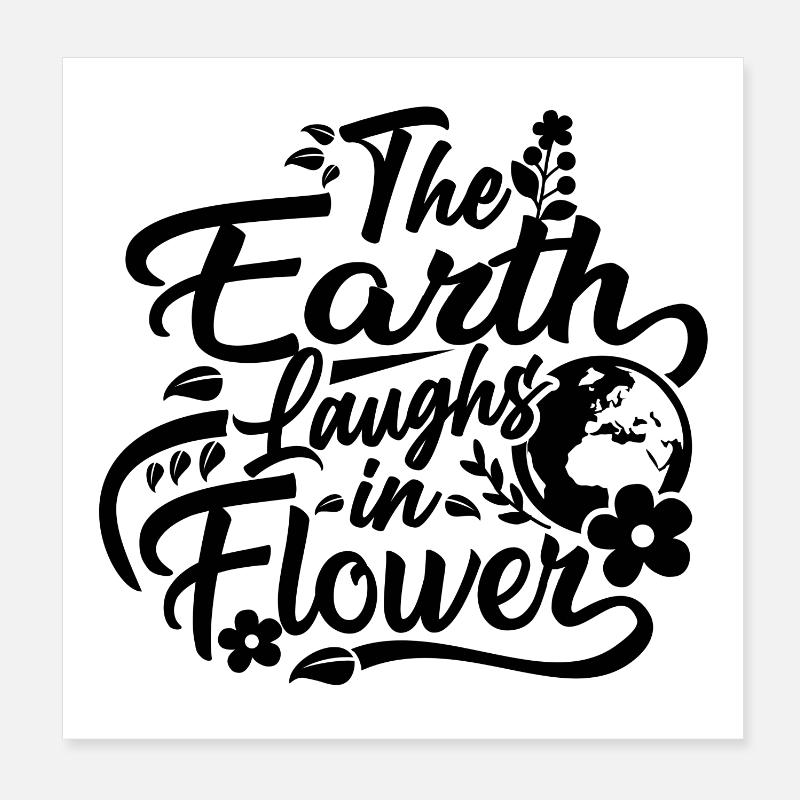 La terre rit en fleur Poster 20 x 20 cm