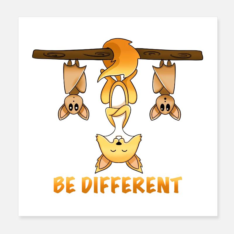 süßes Fuchs Motiv be different Poster 20x20 cm