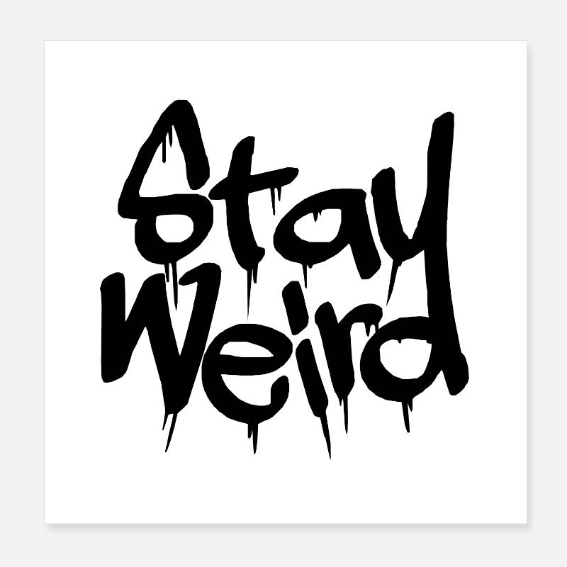 RESTEZ BIZARRE NOIR Poster 20 x 20 cm