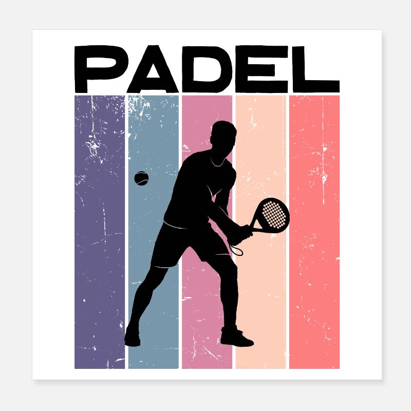 Padel Player Quote Training Coach Ball Racket Poster 8" x 8" (20x20 cm)