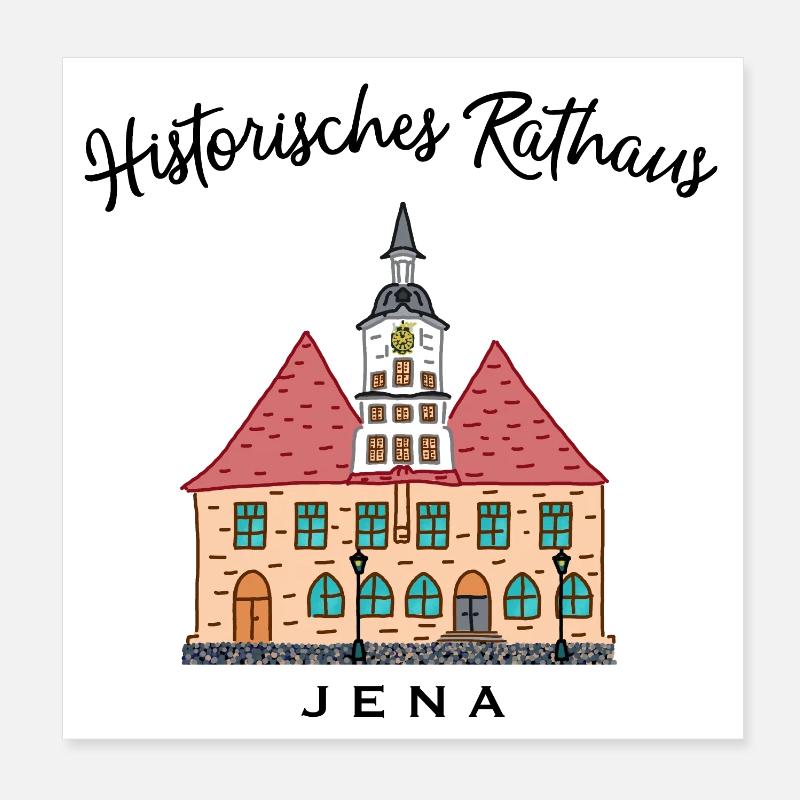 Jena, Historic Town Hall,Thuringia Poster 8" x 8" (20x20 cm)