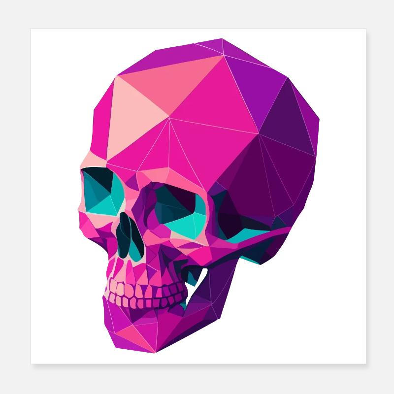 Geometric Skull Poster 8" x 8" (20x20 cm)
