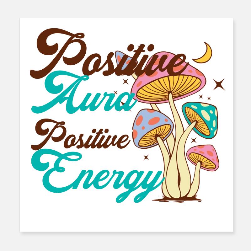 Énergie Champignon Psychédélique Poster 20 x 20 cm