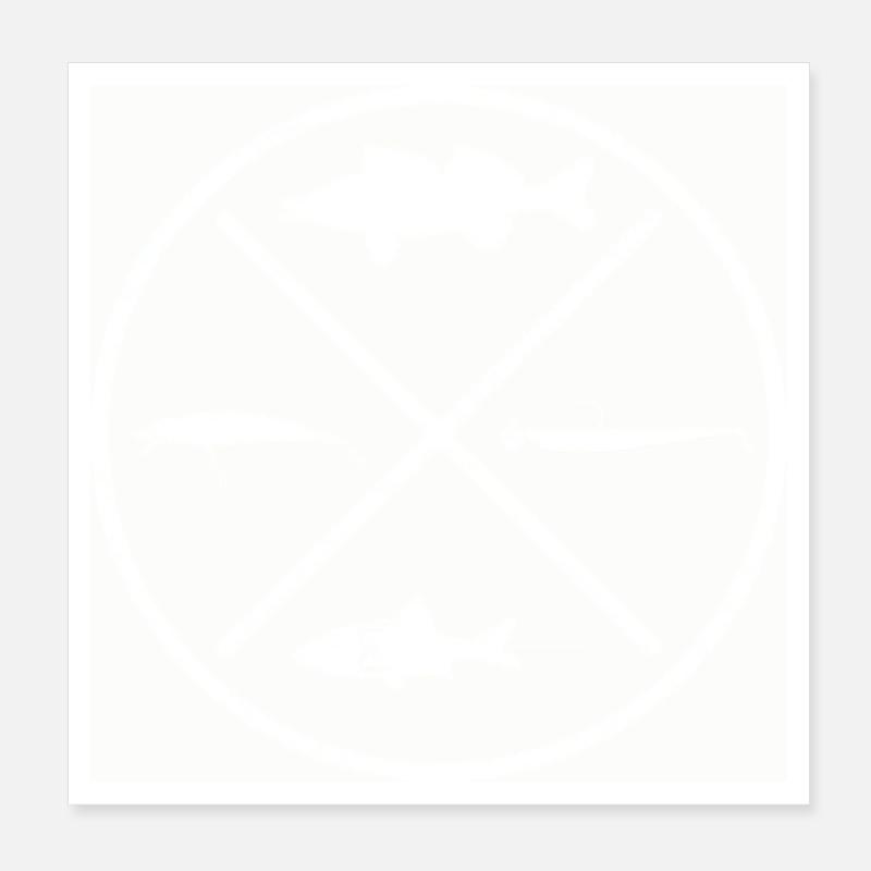 Zander - Poster 8" x 8" (20x20 cm) - white