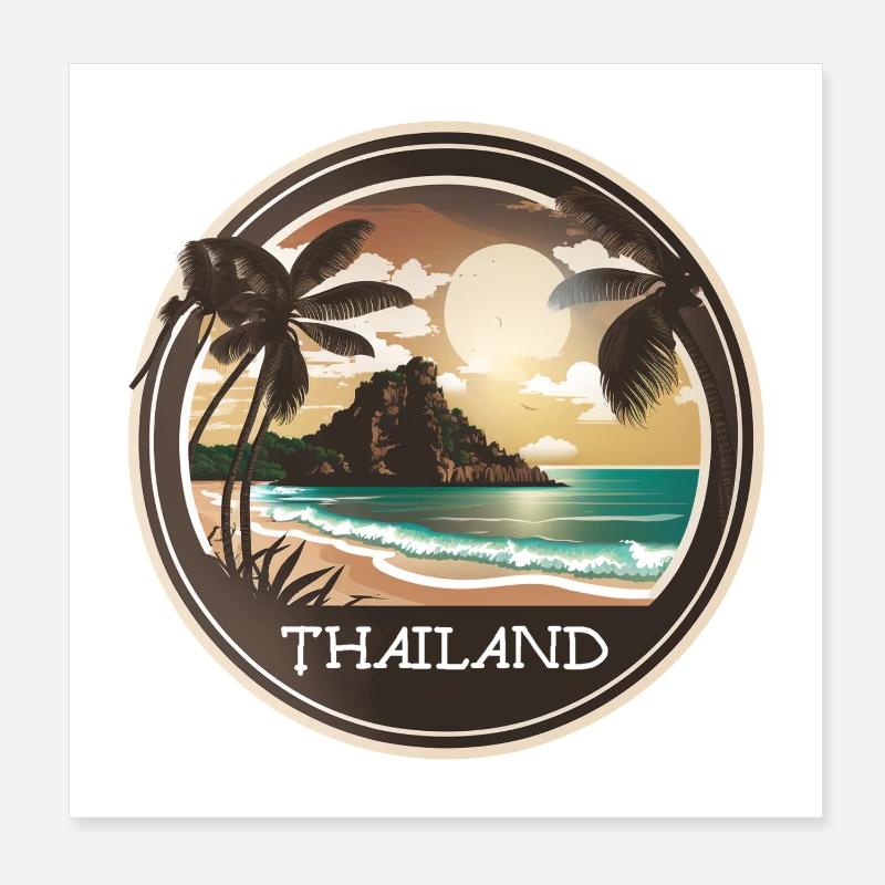 Thaïlande Poster 20 x 20 cm