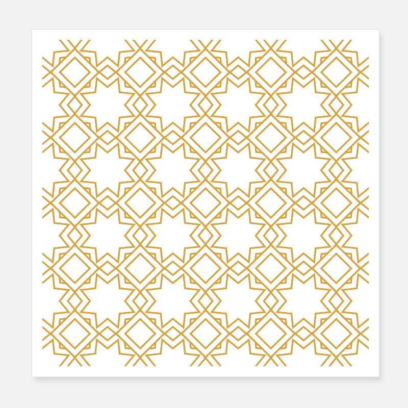 Golden arab islamic pattern Poster 8" x 8" (20x20 cm)