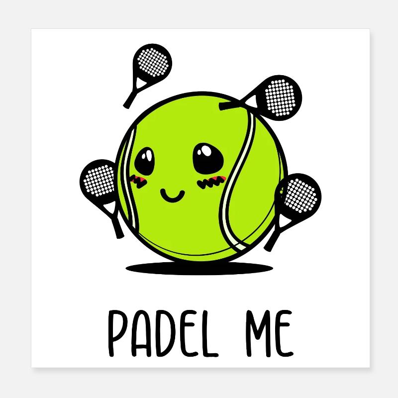 Padel Ball Raquette Sport Statement Player Poster 20 x 20 cm
