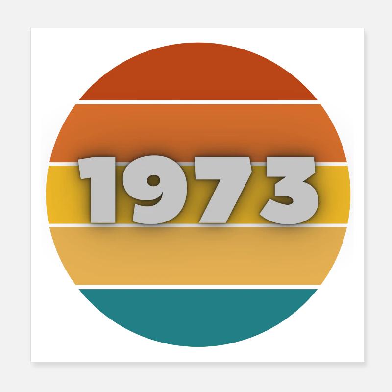1973, année de naissance, 50 ans Poster 20 x 20 cm