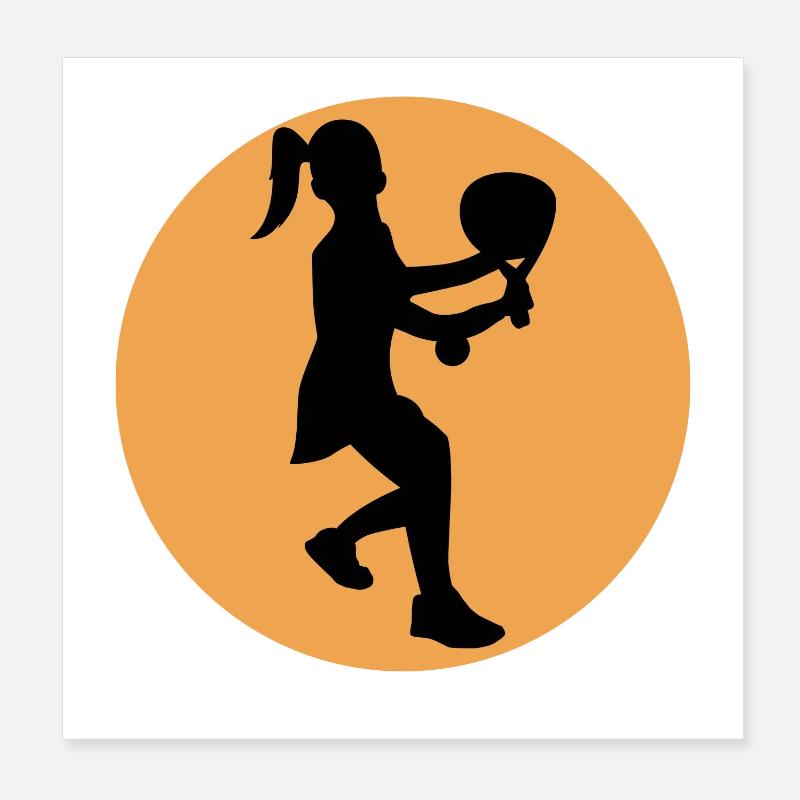 Schläger Bälle Trainer Padel Spieler Training Poster 20x20 cm