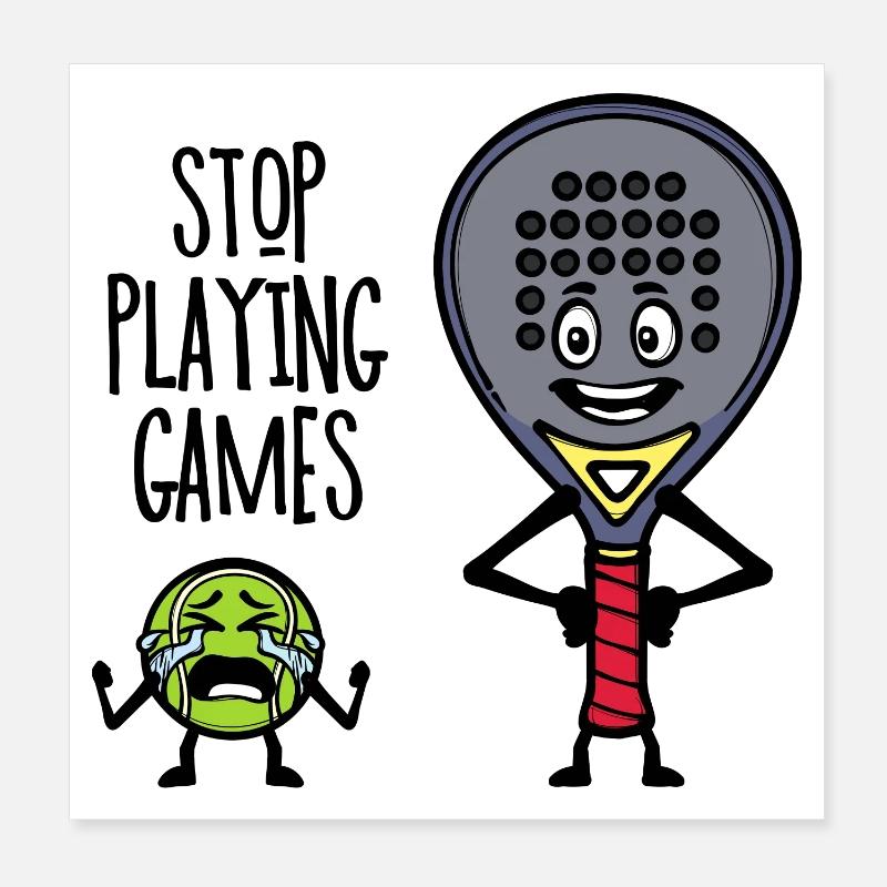 Padel Player Racket Sport Ball Statement Poster 8" x 8" (20x20 cm)